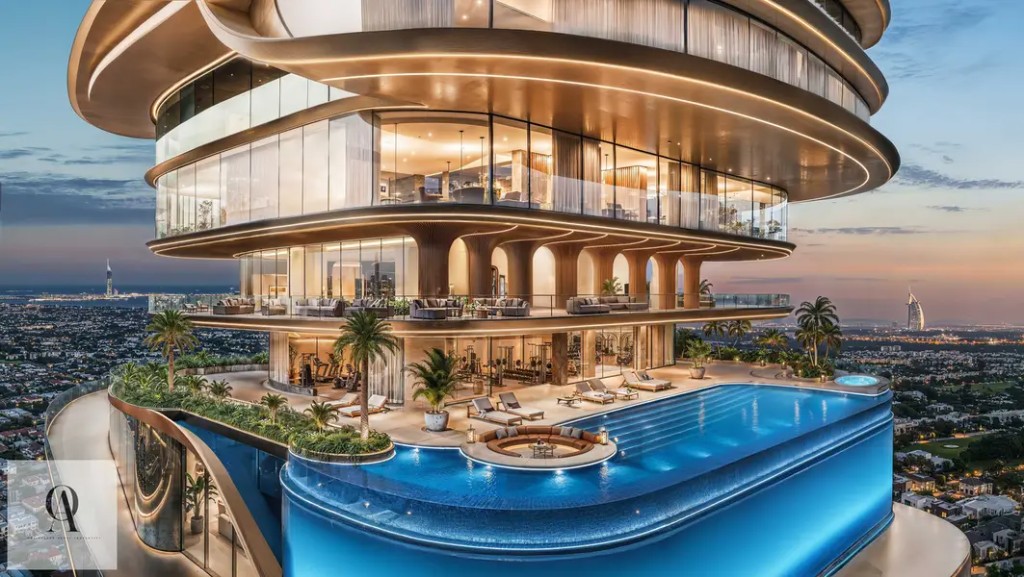 Infinity pool terrace at Shahrukhz Residence